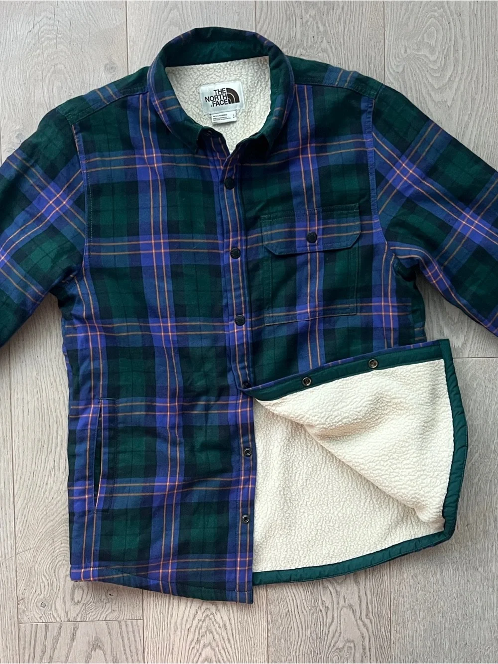 The North Face Men's Size S Fleece Lined Plaid Shacket Shirt Jacket